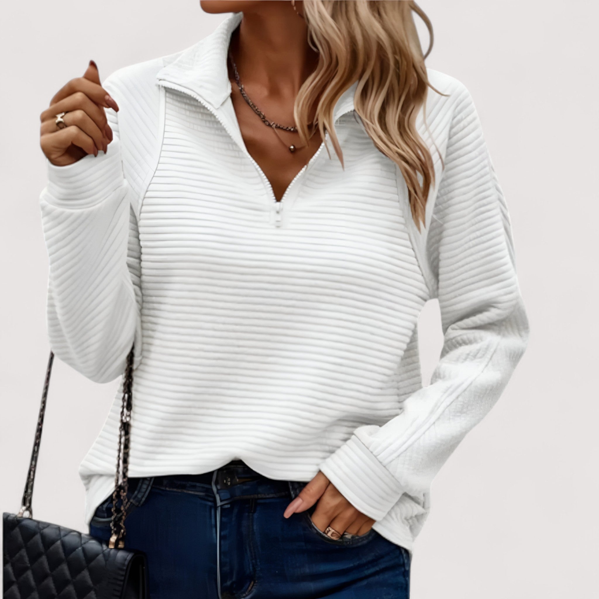 Tatiana™ | Elegantan džemper s polu-rajferšlusom