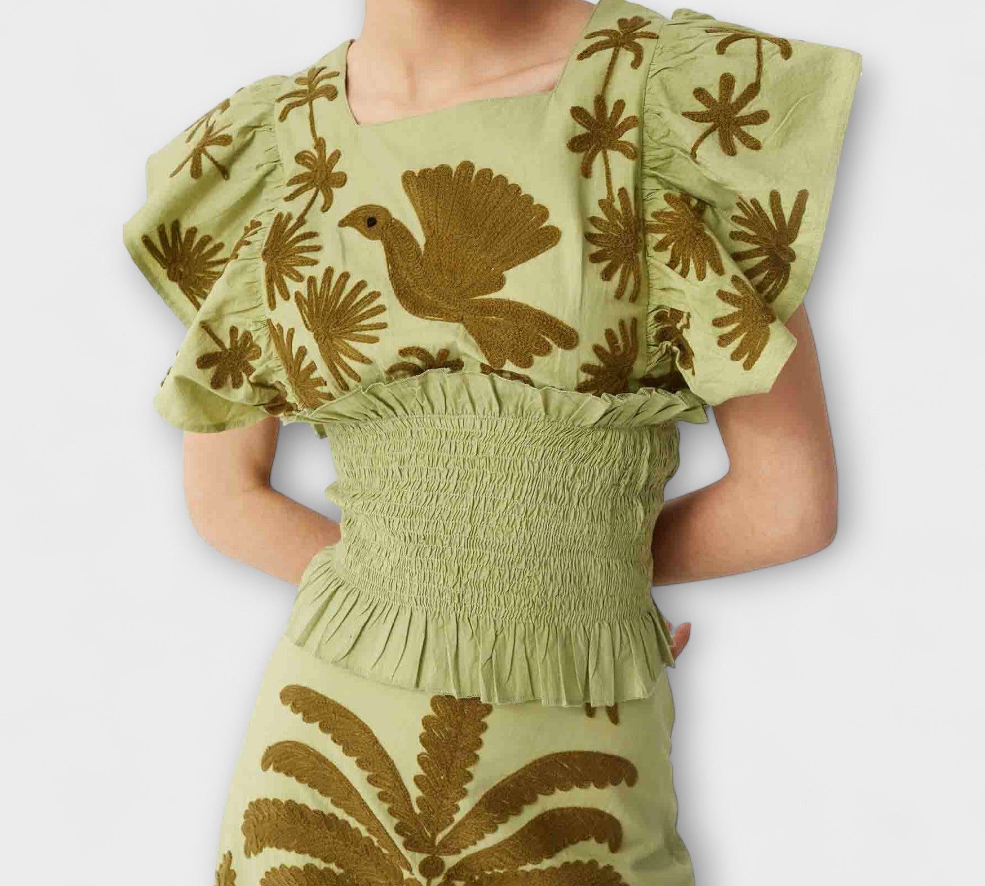 Stylish Tanktop s uzorkom palmi i tropskim pticama