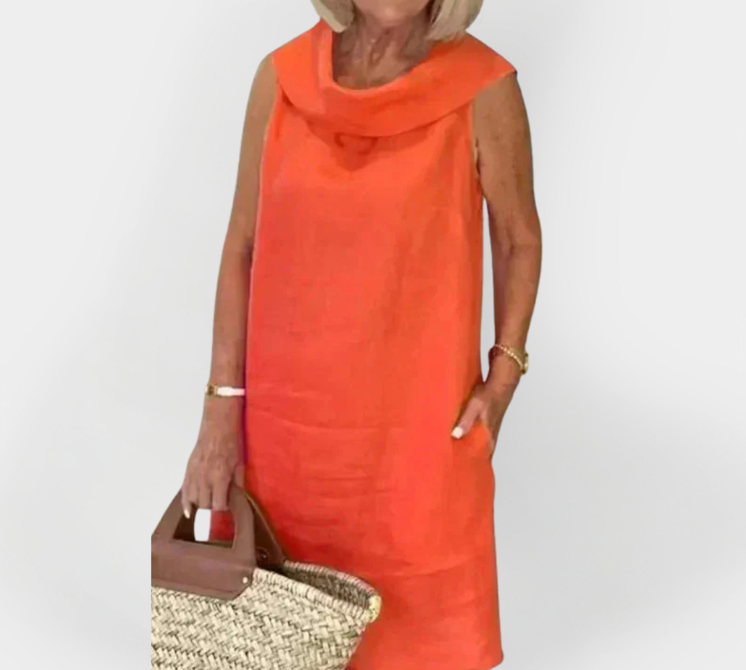 Haljina s kaki ovratnikom