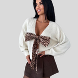 Maglia - Cozy Chic S Animal Uzorkom I Mašnom Na Leđima