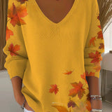 Beatrice™ | Raznobojni Pulover s V-Izrezom