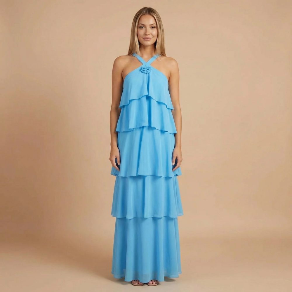 Ženska Halter Maxi Haljina s Katovima za Vjenčanje