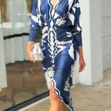 Eva | Sun Escape Jedinstvena Print Dolman Midi Haljina