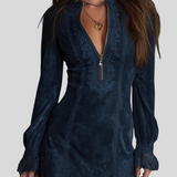 Delfine - Mini Haljina Od Antilopa S Čipkom