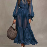 Gerda | Elegantna Midi Haljina s V-Izrezom