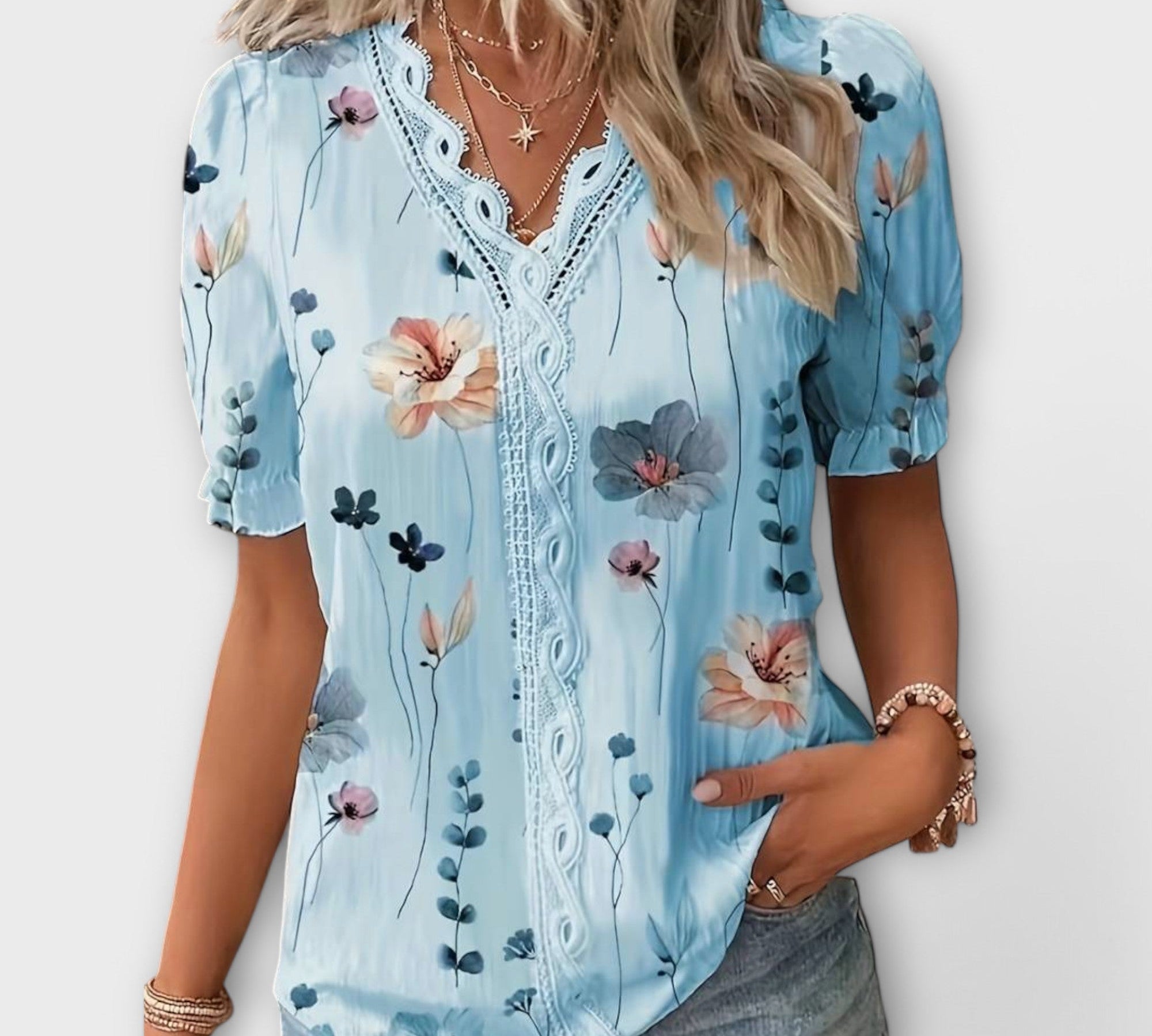 Lila - Bluza s V izrezom