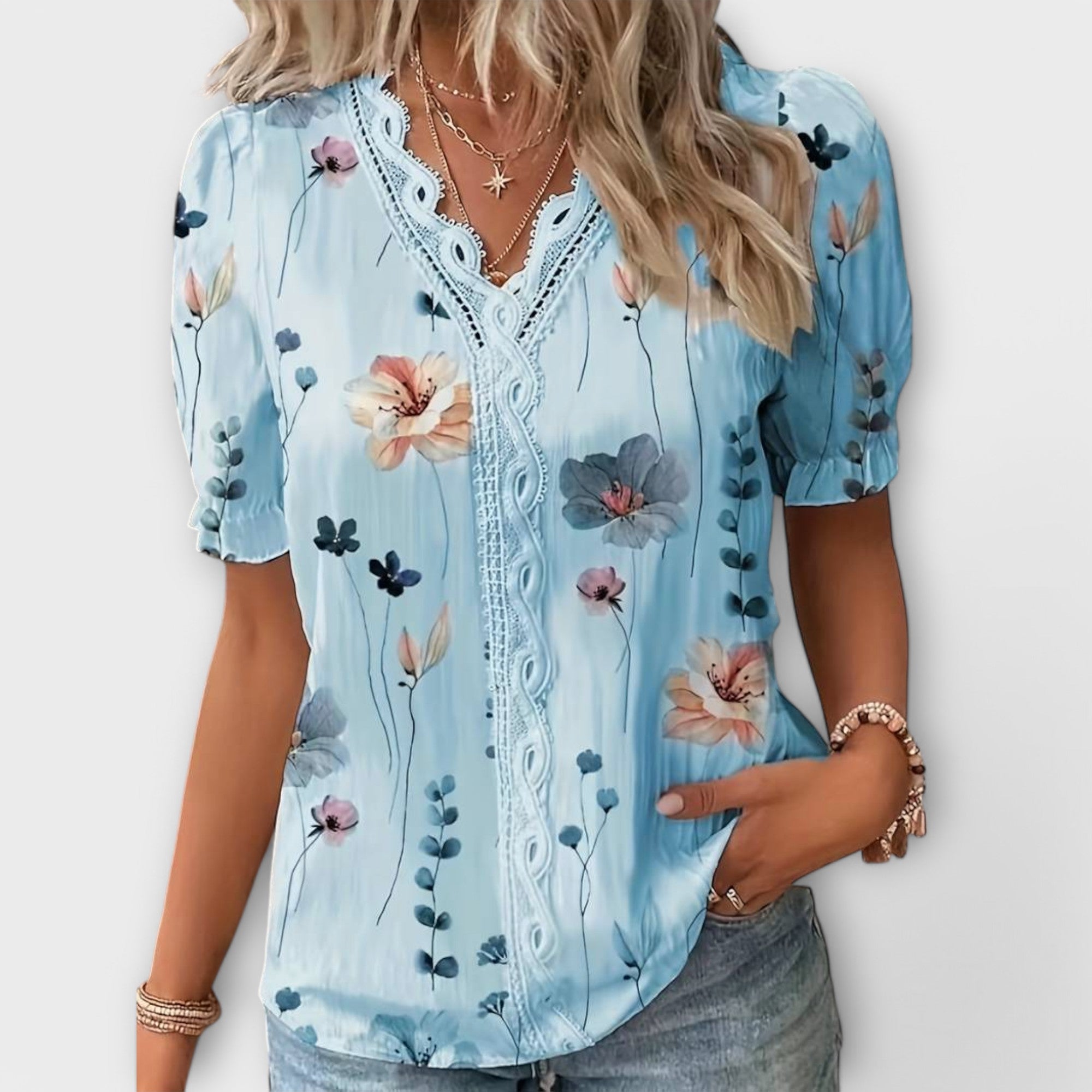 Lila - Bluza s V izrezom