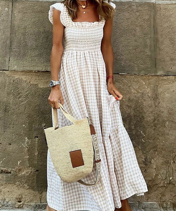 Ivara – Elegantna Plaid Ljetna haljina