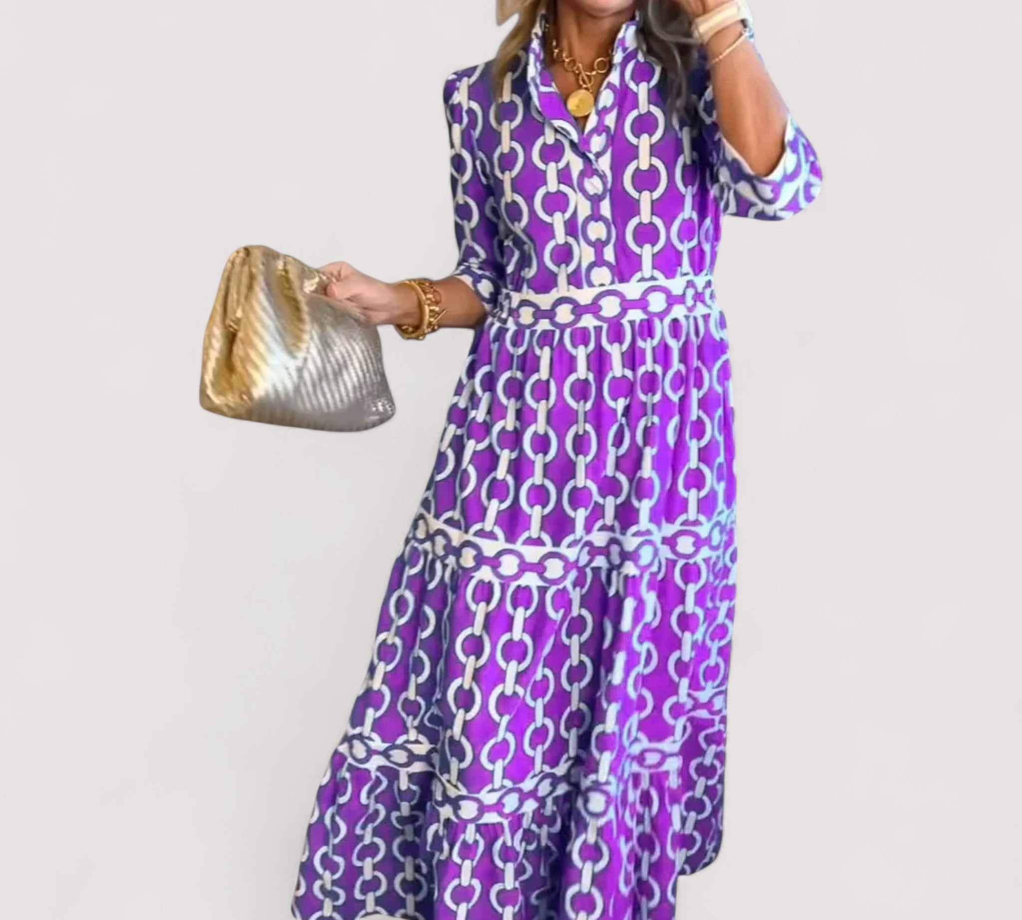 Klarica™ | Midi haljina s uzorkom lanca