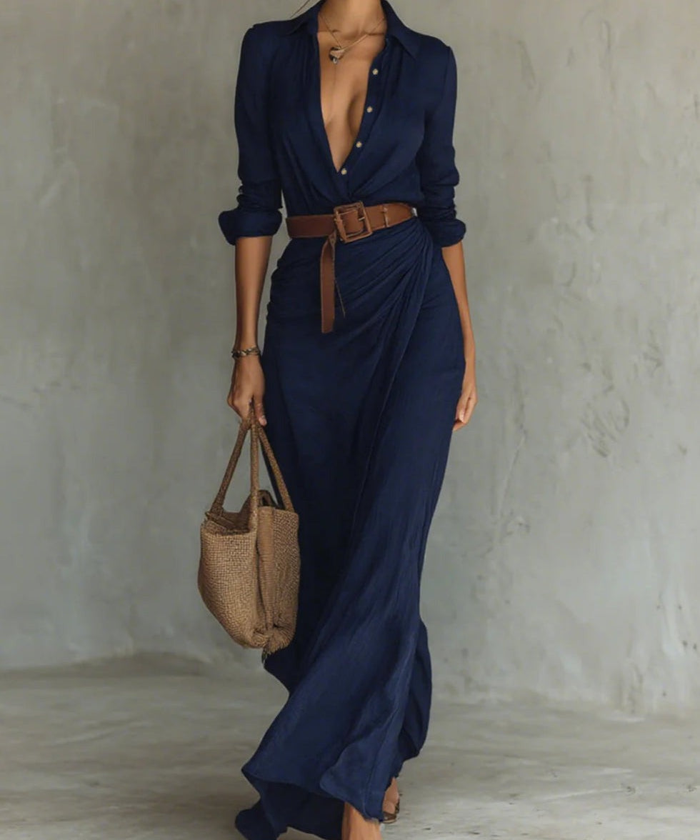 Catherine – Long Belted Maksi haljina