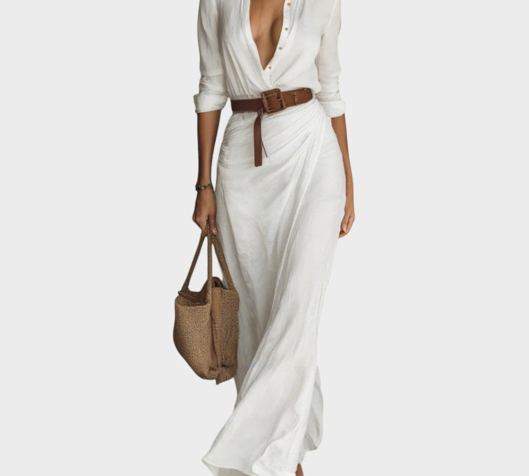 Julie - Uska Maxi Haljina S Dugim Rukavima