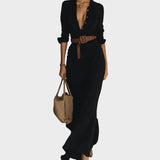 Julie - Uska Maxi Haljina S Dugim Rukavima