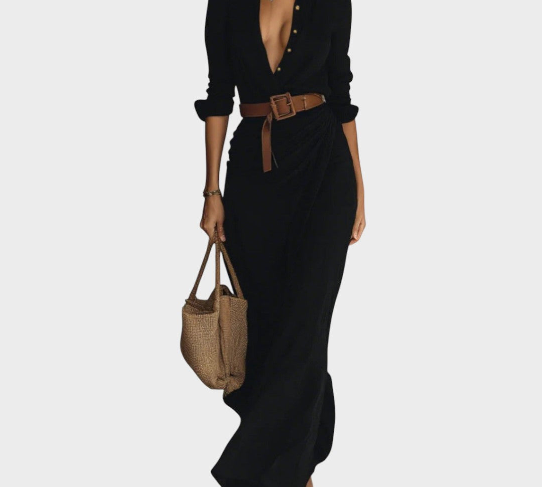 Julie - Uska Maxi Haljina S Dugim Rukavima