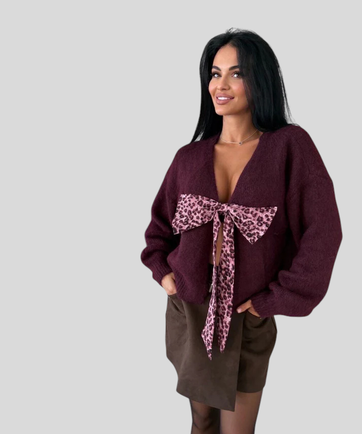 Maglia - Cozy Chic S Animal Uzorkom I Mašnom Na Leđima