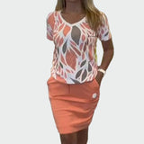 Set Top s Uzorkom i Elegantnom Suknjom