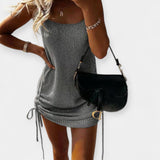 Bezrukavna Pletena Haljina s Remenom