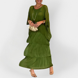 Haljina s plisom i efektom dvostrukog sloja