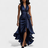 Ema - Satenska svečana haljina s volanima