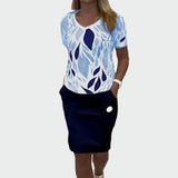 Set Top s Uzorkom i Elegantnom Suknjom