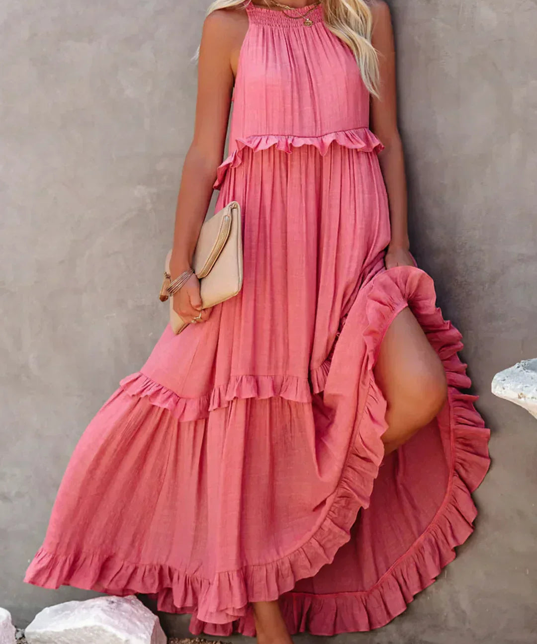 Robyn – Halter Ruffle Maksi Haljina