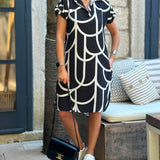 Ellanore – Geometric Print Polo Haljina