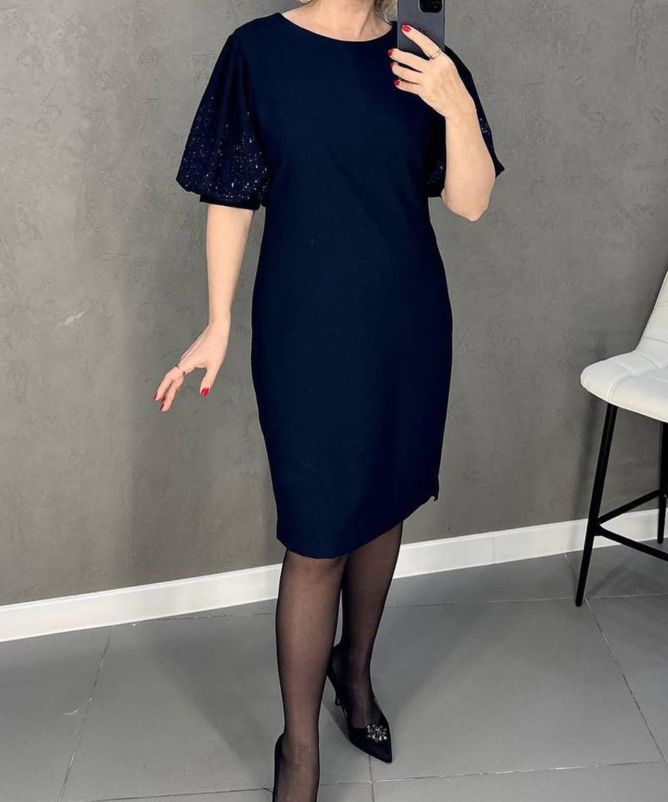 elegantna haljina s puf kratkim rukavima