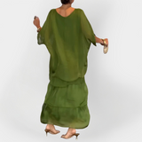 Haljina s plisom i efektom dvostrukog sloja