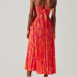 Heather | Obala Chic Elegantna Floral Print Falten Midi Haljina Kolekcija
