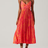 Heather | Obala Chic Elegantna Floral Print Falten Midi Haljina Kolekcija
