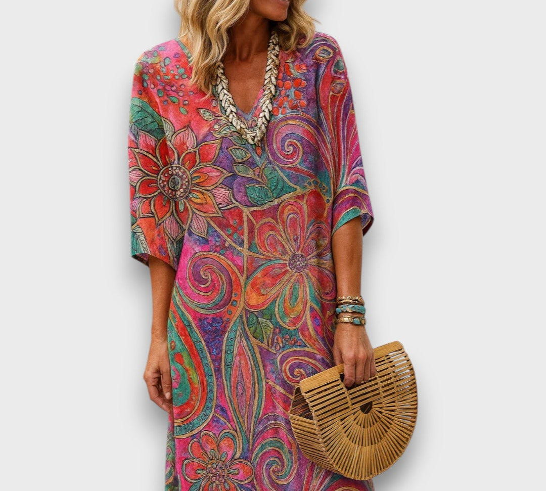 Kaftan s Boemskim uzorkom i opuštenim krojem