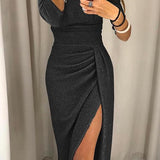 Elegantna off-shoulder gala haljina s elegantnim prorezom