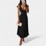 Maksi haljina s plisiranim uzorkom