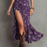 Wendy | Boho cvjetna midi haljina s puf rukavima