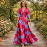 Fleur™ - Elegantna cvjetna haljina s V-izrezom