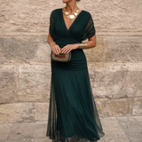 Elegantna maxi haljina za zabavu s dekolteom u obliku srca