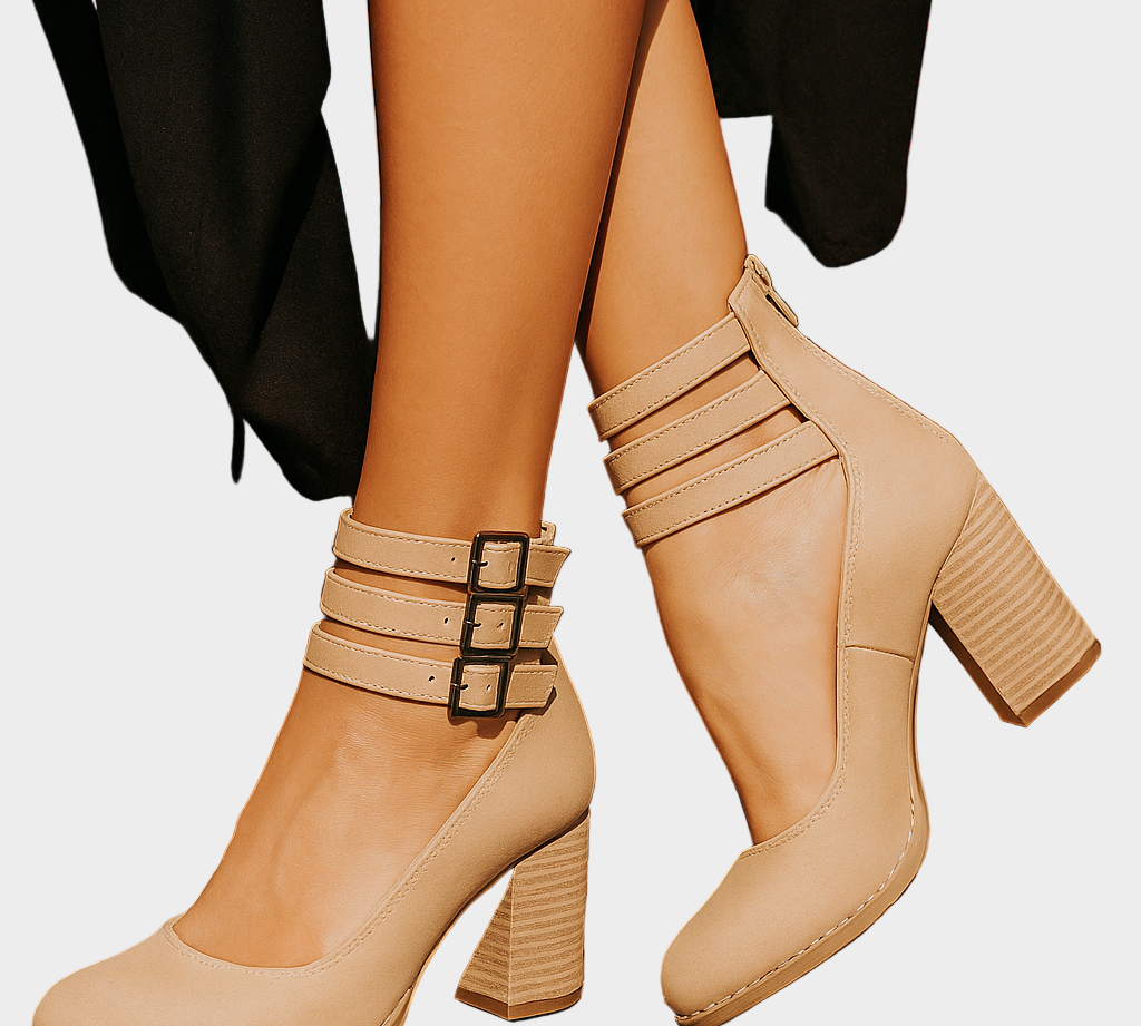 Čizme s više remena i debelim petom