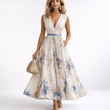 Rowella - Elegantna Plisirane Maxi Haljina
