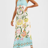 Ava | Resort Sunshine Cvjetni Print Bez Rukava Midi Haljina