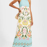 Ava | Resort Sunshine Floral Print Haljina bez rukava midi