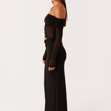 Mélina – Long Dress with Tulle Sleeves