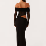 Mélina – Long Dress with Tulle Sleeves