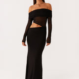 Mélina – Long Dress with Tulle Sleeves