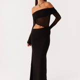Mélina – Long Dress with Tulle Sleeves