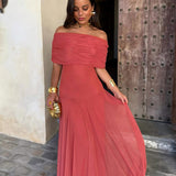 Camila | Elegantna Maxi Haljina s Mrežom