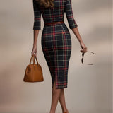 Célestine – Classic Tartan Midi haljina