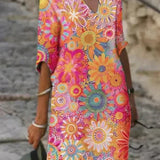 Evelyn | Vibrant Floral Midi Haljina