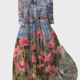 Prari haljina s impresionističkim uzorkom