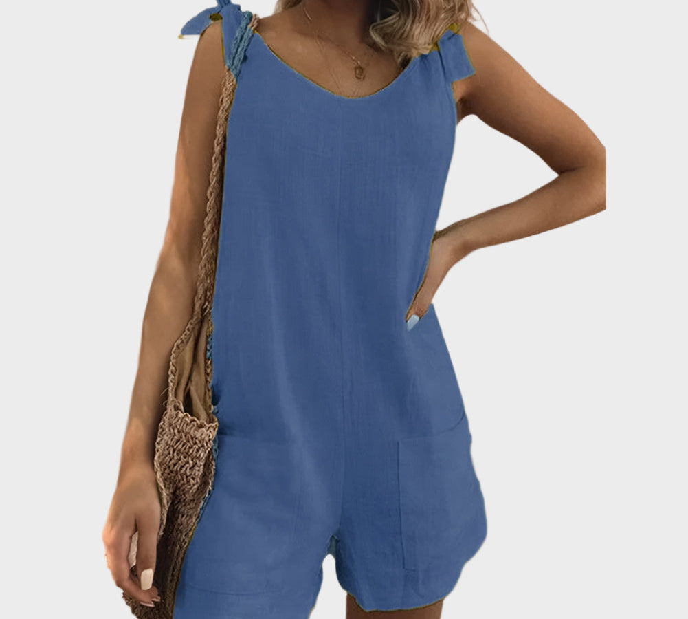 Potpuni kombinezon s kaiševima, mašnom i džepovima