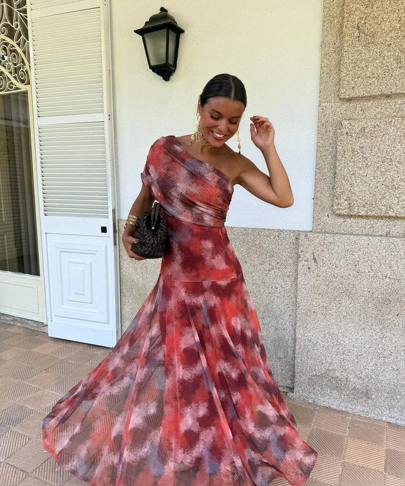 Camila | Elegantna Maxi Haljina s Mrežom