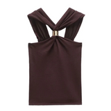 ARIA | Mocha Halter Top